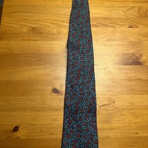 Christian Dior Floral Patterned Tie - Red and Green